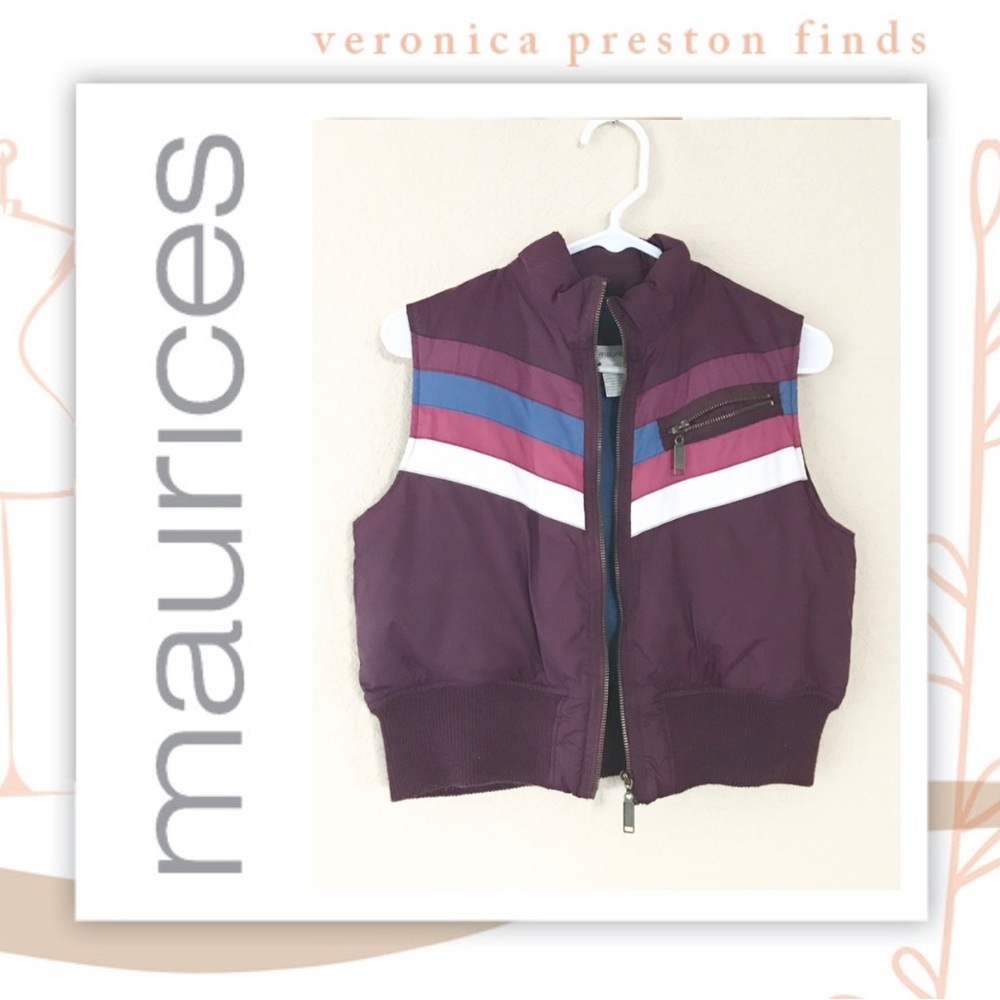 💋 3 for $30 | Maurice’s Maroon Vest with Stripes